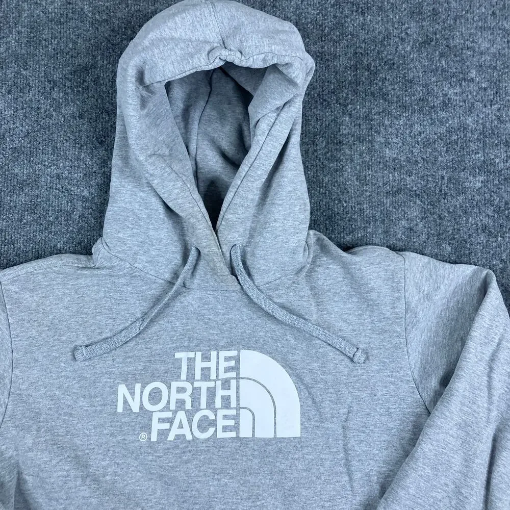 The North Face Hoodie Mens Size S‎ Gray Pullover Logo Fleece Outdoor Sweatshirt